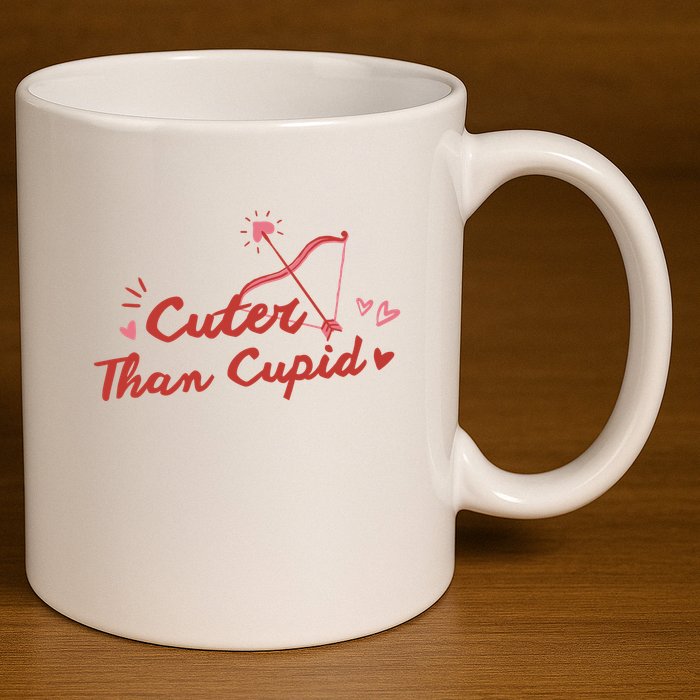 Cuter Than Cupid Cute Valentine's Day 11oz C Handle Ceramic Mug