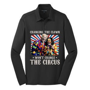 Changing The Clown WonT Change The Circus Kamala Clown Silk Touch Performance Long Sleeve Polo