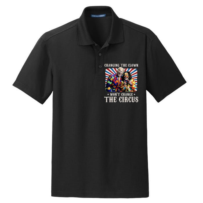 Changing The Clown WonT Change The Circus Kamala Clown Dry Zone Grid Polo