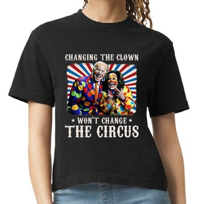 Changing The Clown WonT Change The Circus Kamala Clown Comfort Colors Boxy T-Shirt