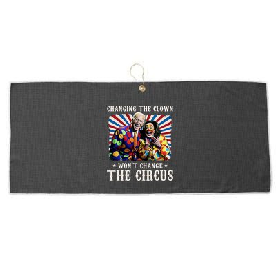 Changing The Clown WonT Change The Circus Kamala Clown Large Microfiber Waffle Golf Towel