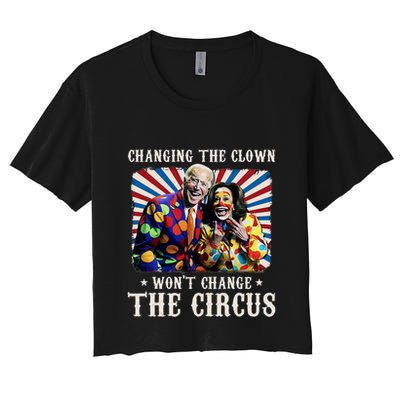 Changing The Clown WonT Change The Circus Kamala Clown Crop Top