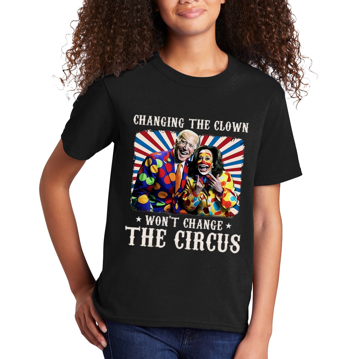 Changing The Clown WonT Change The Circus Kamala Clown Kids T-Shirt