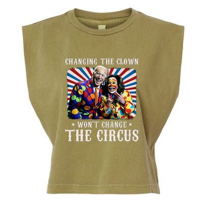Changing The Clown WonT Change The Circus Kamala Clown Garment-Dyed Women's Muscle Tee