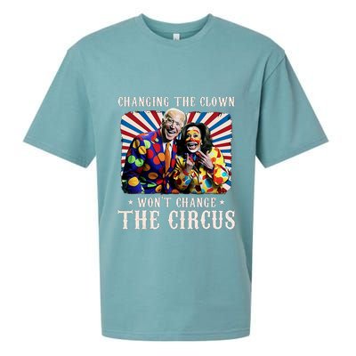 Changing The Clown WonT Change The Circus Kamala Clown Sueded Cloud Jersey T-Shirt