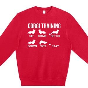 Corgi Training Corgi Dog Tricks Premium Crewneck Sweatshirt