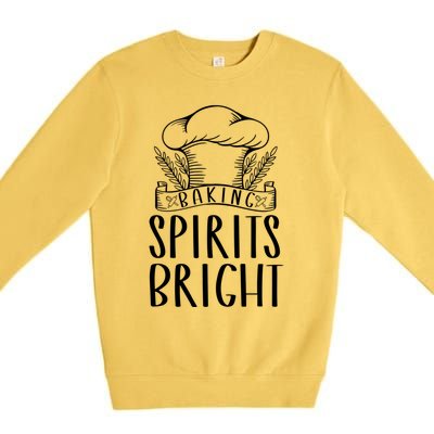 Christmas Theme Cooking Baking Lover Baking Spirits Bright Cute Gift Premium Crewneck Sweatshirt