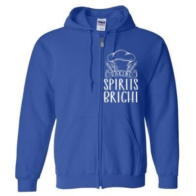 Christmas Theme Cooking Baking Lover Baking Spirits Bright Cute Gift Full Zip Hoodie