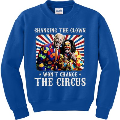 Changing The Clown WonT Change The Circus Kamala Clown Kids Sweatshirt