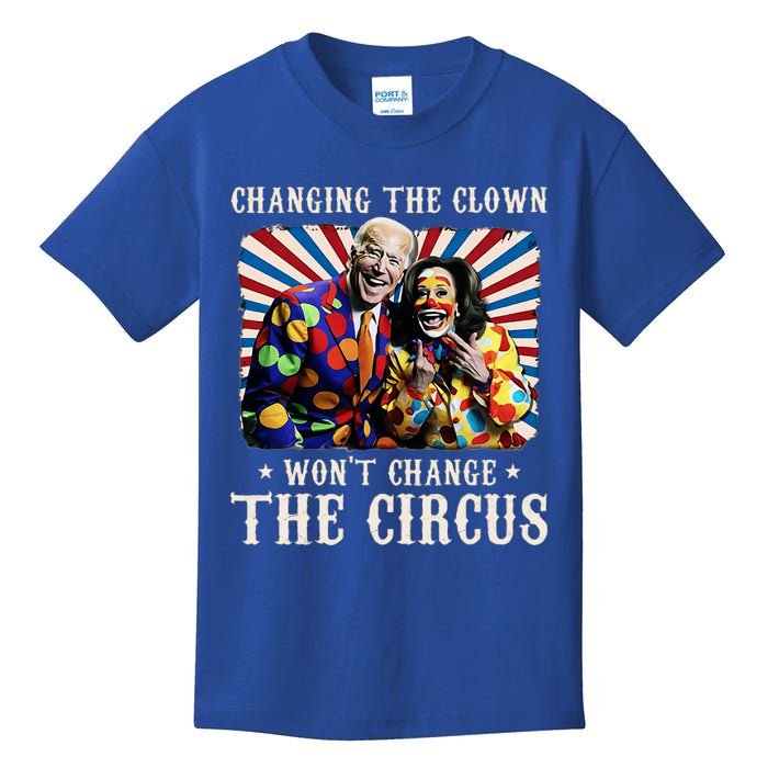 Changing The Clown WonT Change The Circus Kamala Clown Kids T-Shirt