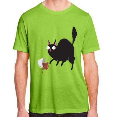 Cat Tastes Coffee Funny Caffeine Gift Adult ChromaSoft Performance T-Shirt