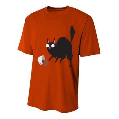 Cat Tastes Coffee Funny Caffeine Gift Performance Sprint T-Shirt