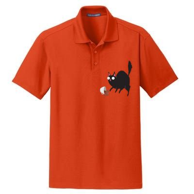 Cat Tastes Coffee Funny Caffeine Gift Dry Zone Grid Polo