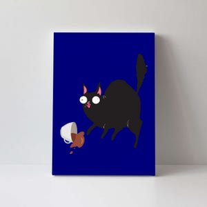 Cat Tastes Coffee Funny Caffeine Gift Canvas