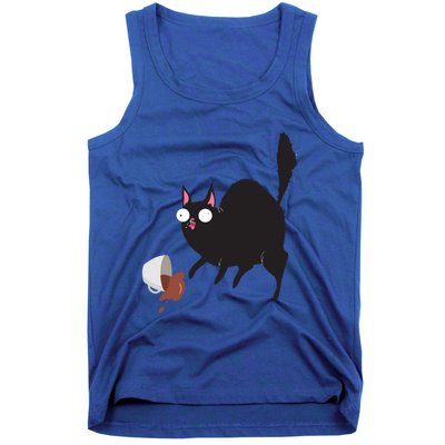 Cat Tastes Coffee Funny Caffeine Gift Tank Top