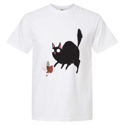 Cat Tastes Coffee Funny Caffeine Gift Garment-Dyed Heavyweight T-Shirt