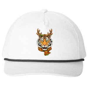 Christmas Tiger Cat Santa Clause Reindeer Xmas Tiger Lover Snapback Five-Panel Rope Hat