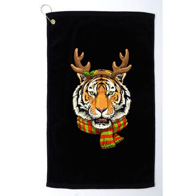 Christmas Tiger Cat Santa Clause Reindeer Xmas Tiger Lover Platinum Collection Golf Towel