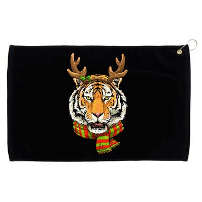 Christmas Tiger Cat Santa Clause Reindeer Xmas Tiger Lover Grommeted Golf Towel