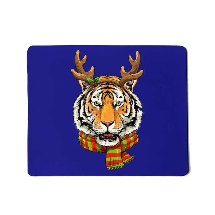 Christmas Tiger Cat Santa Clause Reindeer Xmas Tiger Lover Mousepad