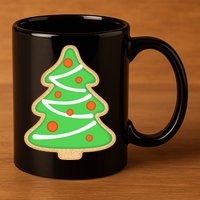 Christmas Tree Cookie Cute Holiday 11oz C Handle Ceramic Mug