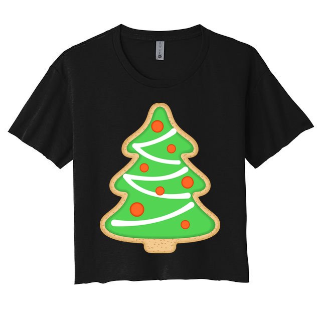 Christmas Tree Cookie Cute Holiday Crop Top
