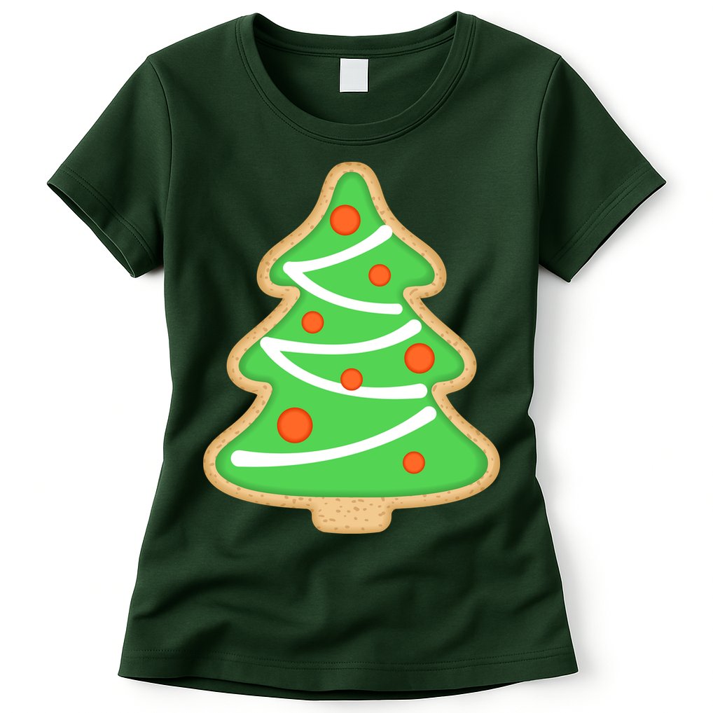 Christmas Tree Cookie Cute Holiday Womens T-Shirt