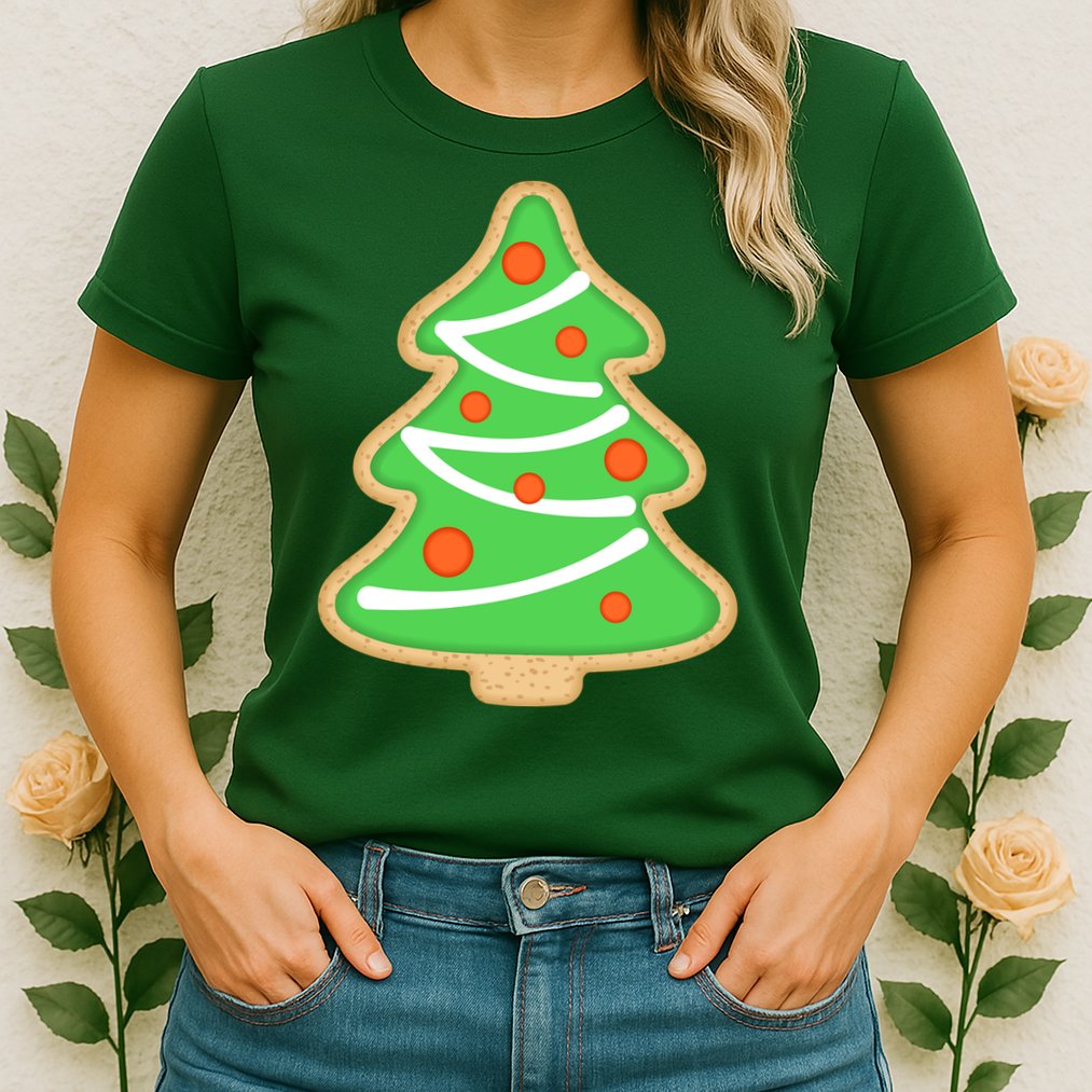 Christmas Tree Cookie Cute Holiday Womens T-Shirt