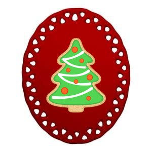 Christmas Tree Cookie Cute Holiday Ceramic Oval Ornament