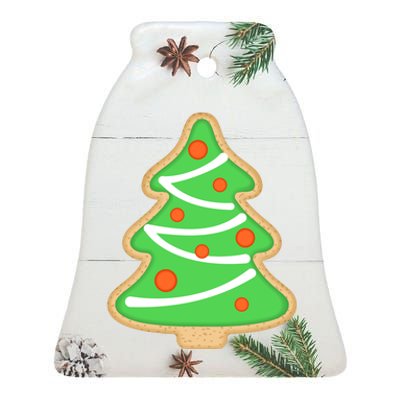 Christmas Tree Cookie Cute Holiday Ceramic Bell Ornament