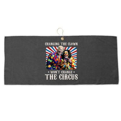 Changing The Clown WonT Change The Circus Kamala Clown Large Microfiber Waffle Golf Towel