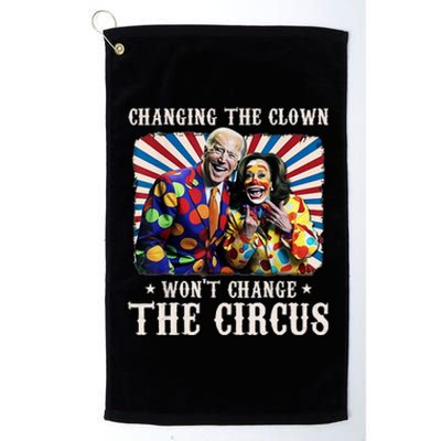 Changing The Clown WonT Change The Circus Kamala Clown Platinum Collection Golf Towel