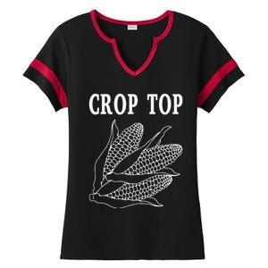 Crop Top Corn Ladies Halftime Notch Neck Tee