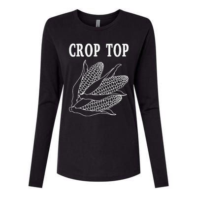 Crop Top Corn Womens Cotton Relaxed Long Sleeve T-Shirt