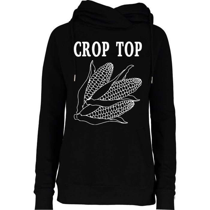 Crop Top Corn Womens Funnel Neck Pullover Hood