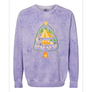 Christmas Tree Camping Christmas Xmas Gifts Men Women Colorblast Crewneck Sweatshirt