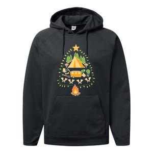 Christmas Tree Camping Christmas Xmas Gifts Men Women Performance Fleece Hoodie