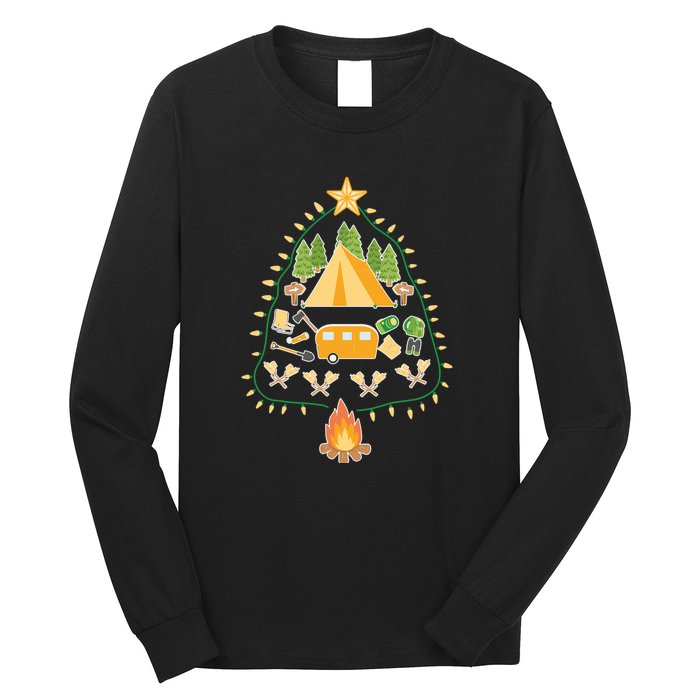 Christmas Tree Camping Christmas Xmas Gifts Men Women Long Sleeve Shirt