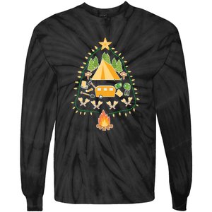 Christmas Tree Camping Christmas Xmas Gifts Men Women Tie-Dye Long Sleeve Shirt