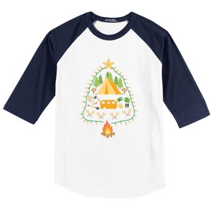 Christmas Tree Camping Christmas Xmas Gifts Men Women Baseball Sleeve Shirt