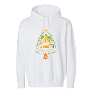 Christmas Tree Camping Christmas Xmas Gifts Men Women Garment-Dyed Fleece Hoodie