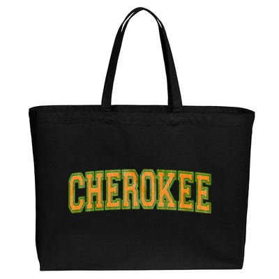 Cherokee Tribe Cherokee Nation Cherokee Varsity Cotton Canvas Jumbo Tote