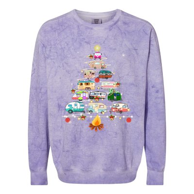 Christmas Tree Camper Vehicles Camping Rving Trailers Cute Gift Colorblast Crewneck Sweatshirt