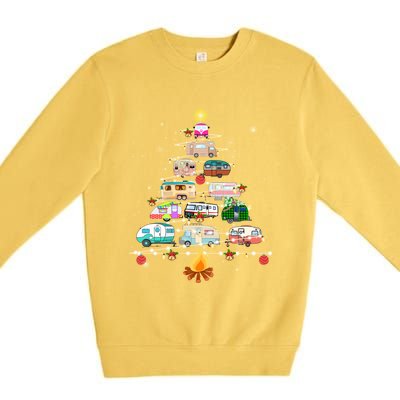 Christmas Tree Camper Vehicles Camping Rving Trailers Cute Gift Premium Crewneck Sweatshirt