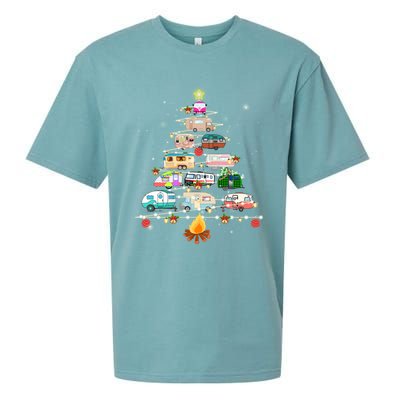 Christmas Tree Camper Vehicles Camping Rving Trailers Cute Gift Sueded Cloud Jersey T-Shirt