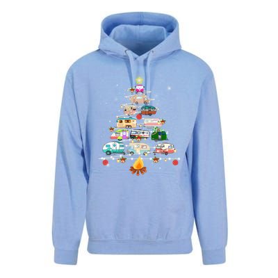 Christmas Tree Camper Vehicles Camping Rving Trailers Cute Gift Unisex Surf Hoodie