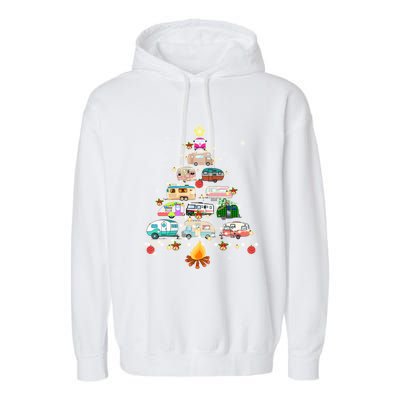 Christmas Tree Camper Vehicles Camping Rving Trailers Cute Gift Garment-Dyed Fleece Hoodie