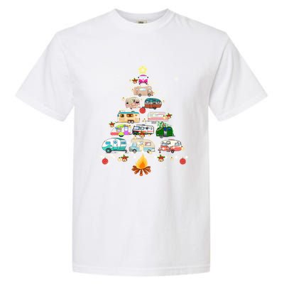 Christmas Tree Camper Vehicles Camping Rving Trailers Cute Gift Garment-Dyed Heavyweight T-Shirt