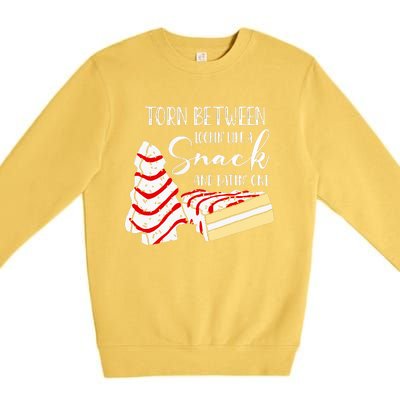 Christmas Tree Cake Torn Between Looking' Like a Snack  Premium Crewneck Sweatshirt