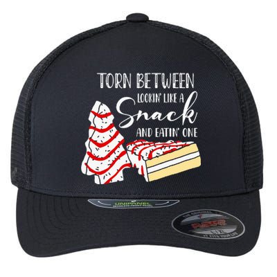 Christmas Tree Cake Torn Between Looking' Like a Snack  Flexfit Unipanel Trucker Cap